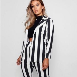 Plus Striped Suit Two-Piece